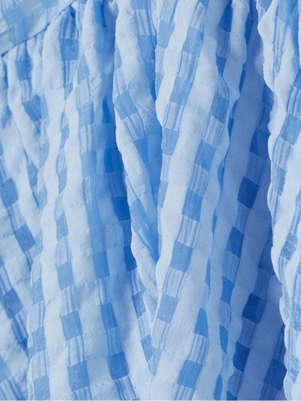 H&M Light Blue Gingham Ruffle Mini Skirt - Picture 4 of 8